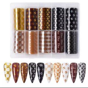 Luxury Designer Nail Foil - Designer Inspired Combo [4 Designs | 10 Colors]